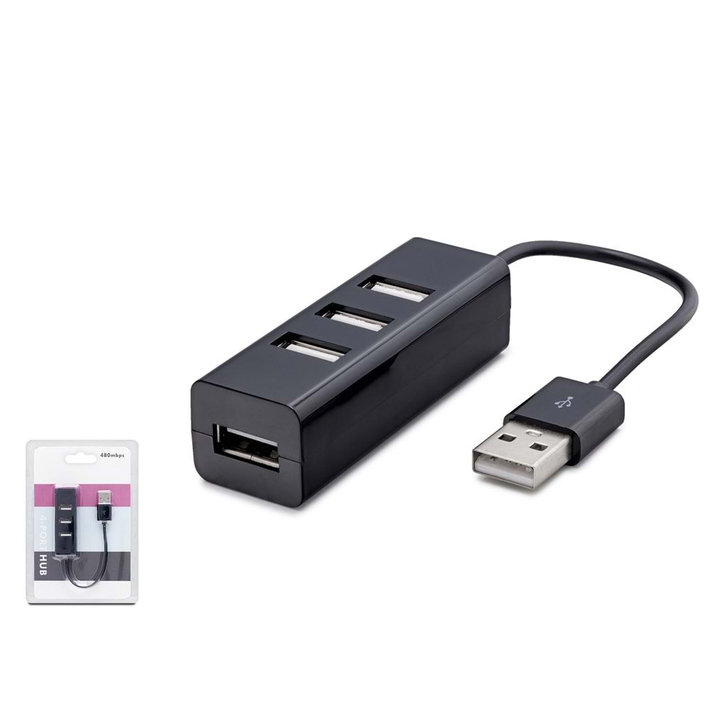 HADRON HDX7014 USB Hub 4 Port 480 Mbps - Siyah