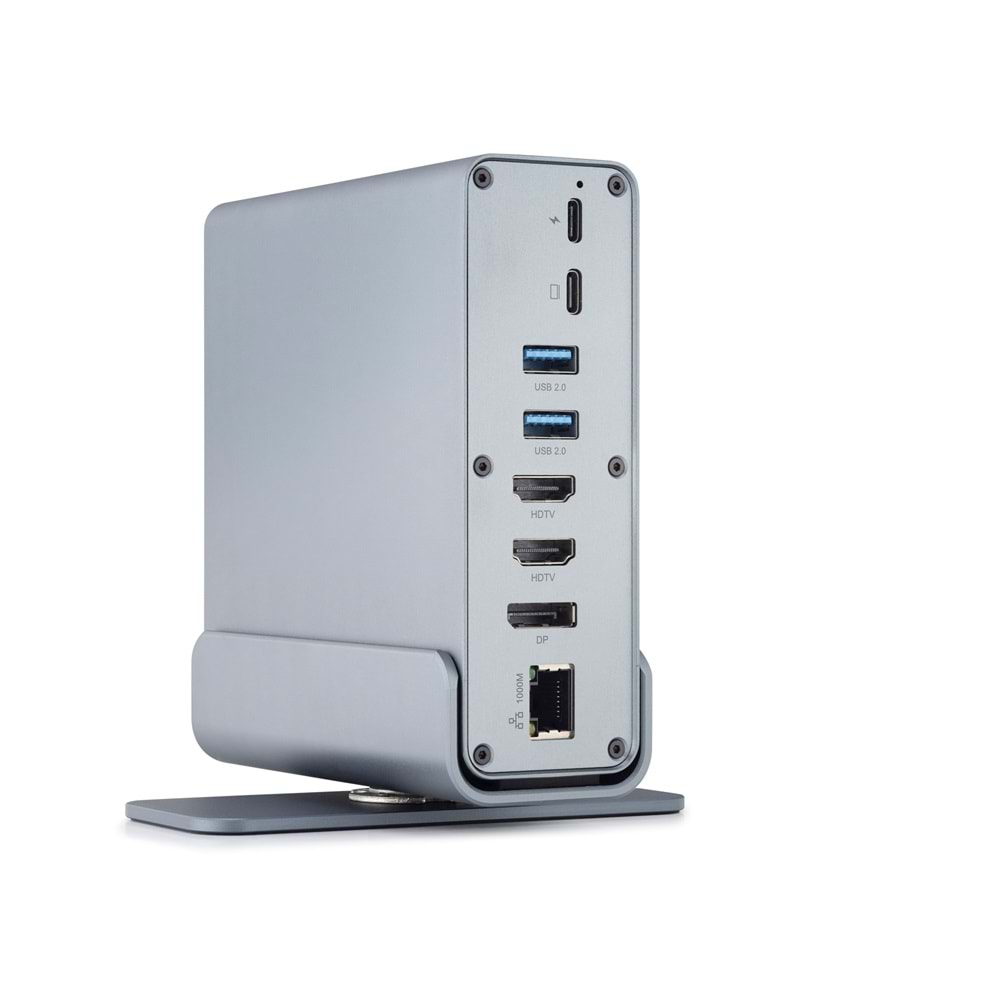HADRON HDX7065 Type-C 3.0 Combo Hub Docking Station HDMI 4K 60Hz DP LAN USB AUX Kart Okuyucu 16 Port 5 Gbps Gri