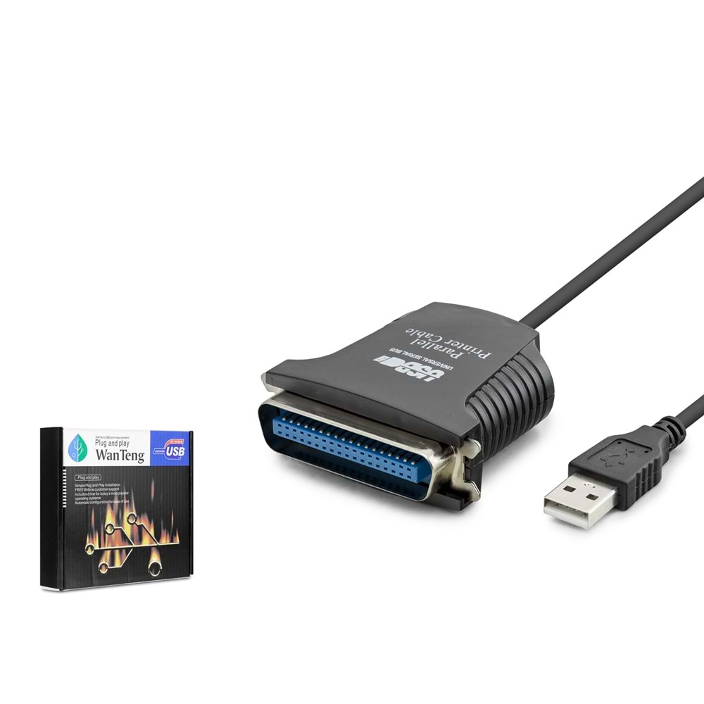 HADRON HDX7526 USB to Paralel (LPT) Yazıcı Dönüştürücü Kablosu 80 cm - Siyah