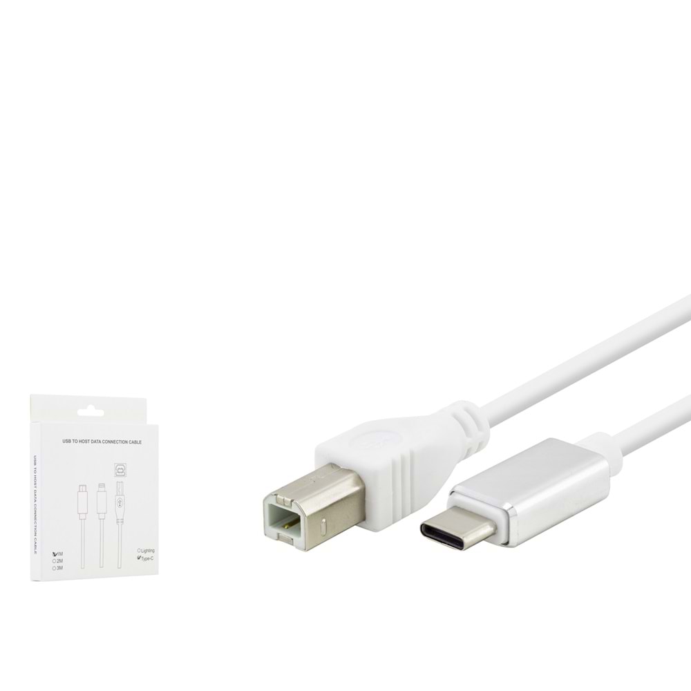 HADRON HDX7552 Type-C Printer Kablosu 1 m - Beyaz