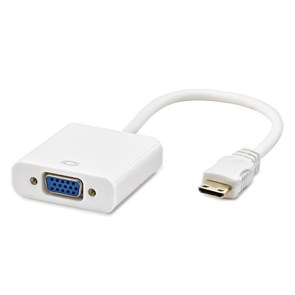 HADRON HDX7771 Mini HDMI to VGA Dişi Görüntü Dönüştürücü 1080p - Beyaz