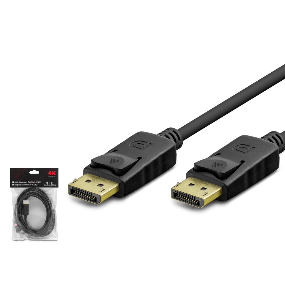 HADRON HDX7798 DisplayPort Kablo 4K 144 Hz 3 m - Siyah