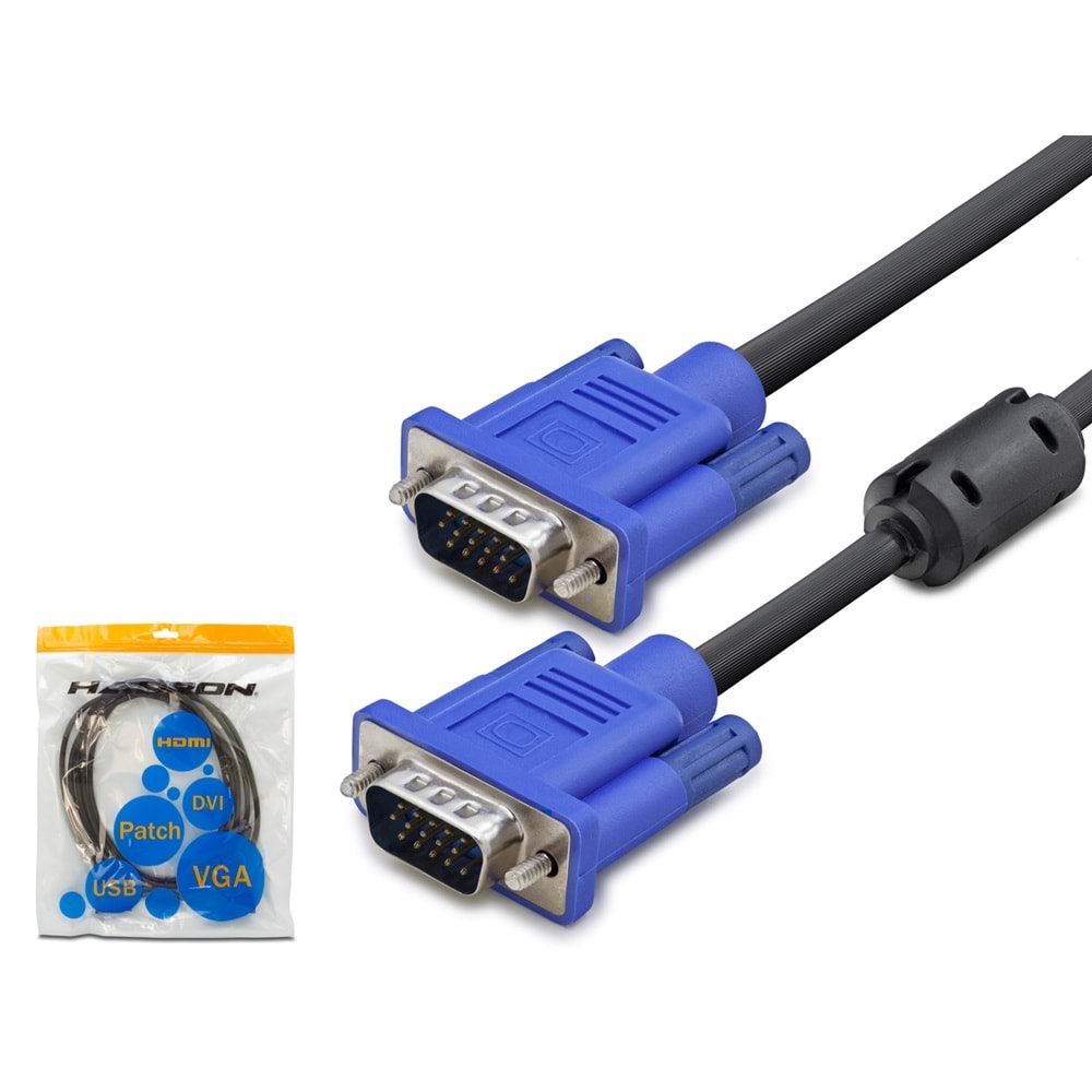 HADRON HDX7808 VGA Kablo OD 8.0 mm A Kalite 50 m - Siyah Mavi