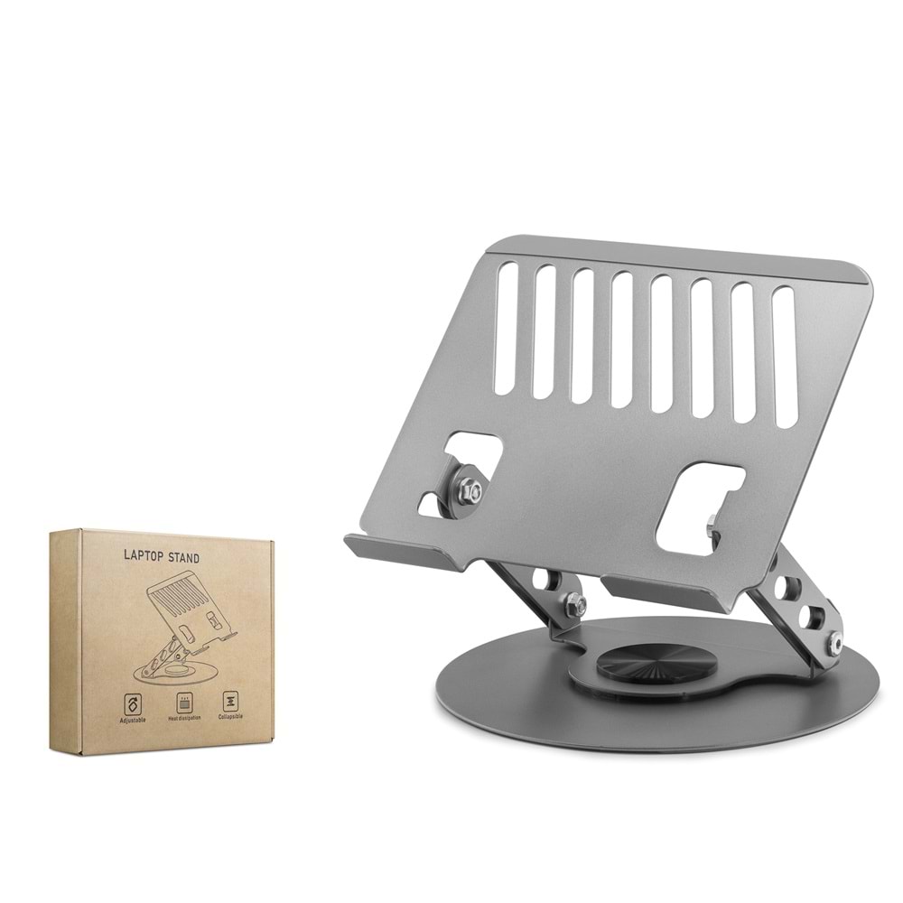 HADRON HDX8018 Laptop + Tablet Standı Karbon Çelik 20 x 20 cm - Silver