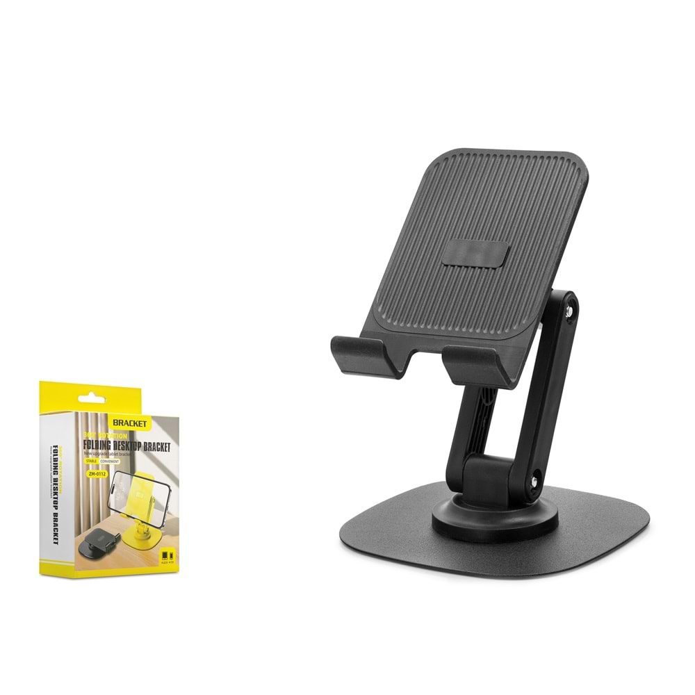 HADRON HDX8024 360° Döner Ayarlanabilir Masaüstü Telefon Standı ABS - Siyah