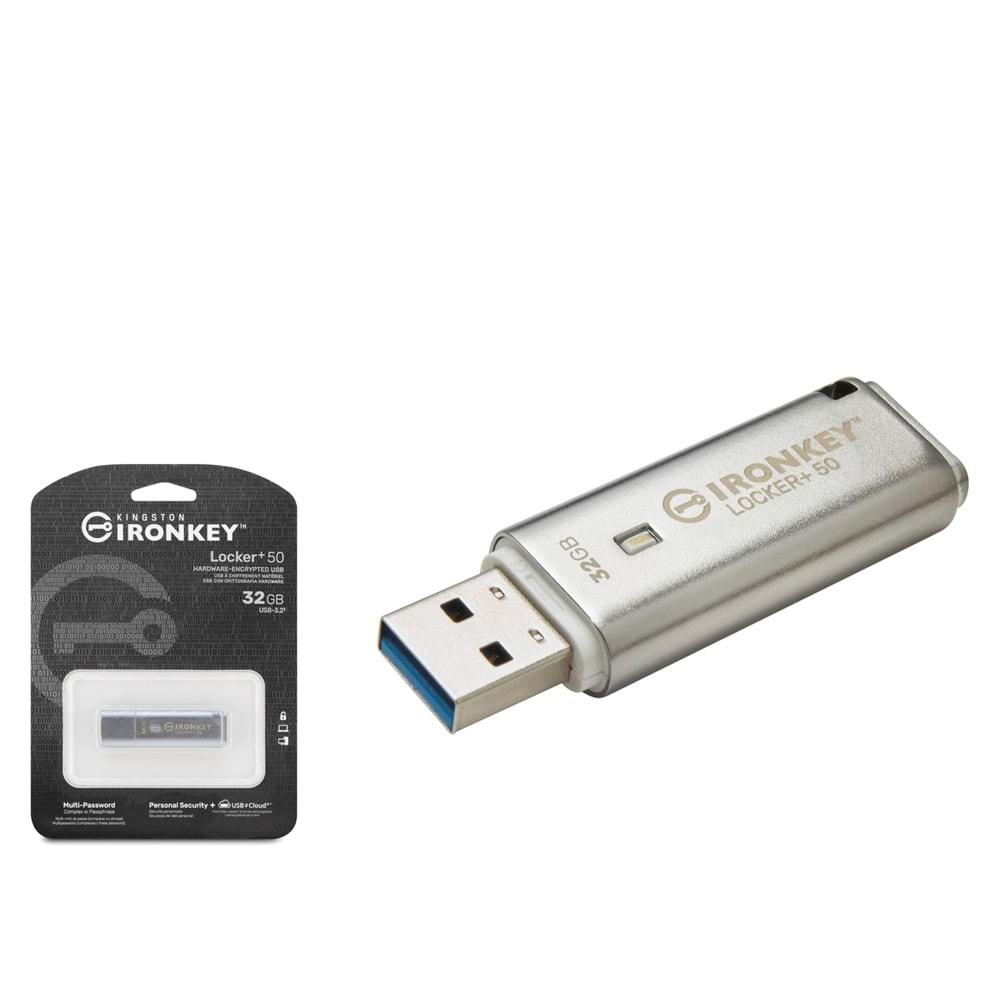 KINGSTON IKLP50-32GB Locker+ 50 USB Flash Bellek 32 GB USB 3.2 Metal Gövde