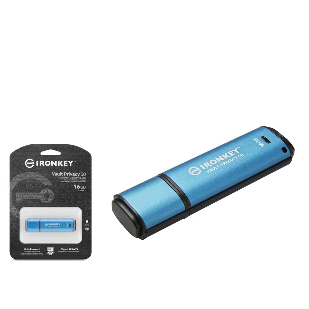 KINGSTON IKVP50C-16GB Vault Privacy 50C USB Flash Bellek 16 GB - Mavi