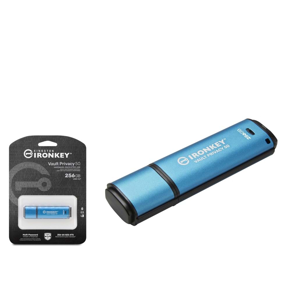 KINGSTON IKVP50C-256GB Vault Privacy 50C USB Flash Bellek 256 GB - Mavi