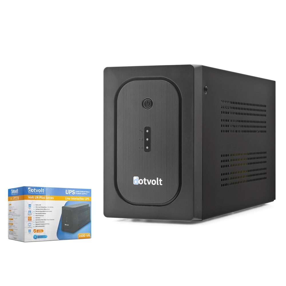 DOTVOLT LN1600 UPS Kesintisiz Güç Kaynağı 1600VA 12V 9Ah Siyah