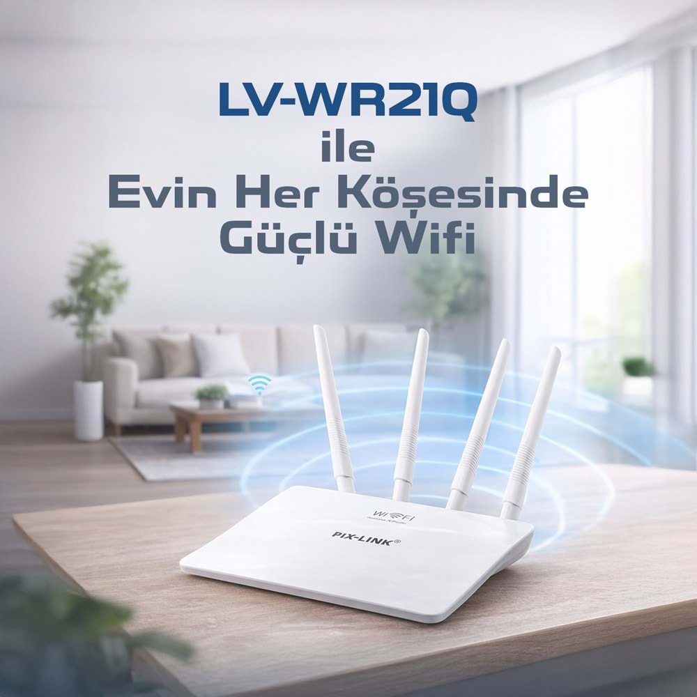 PIX-LINK LV-WR21Q WiFi Repeater / Router / AP 300 Mbps - Beyaz