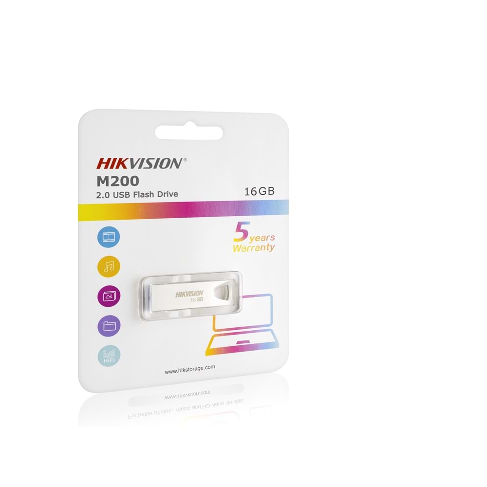 HIKVISION M200 16 GB USB 2.0 Metal Gövde Flash Bellek Gümüş