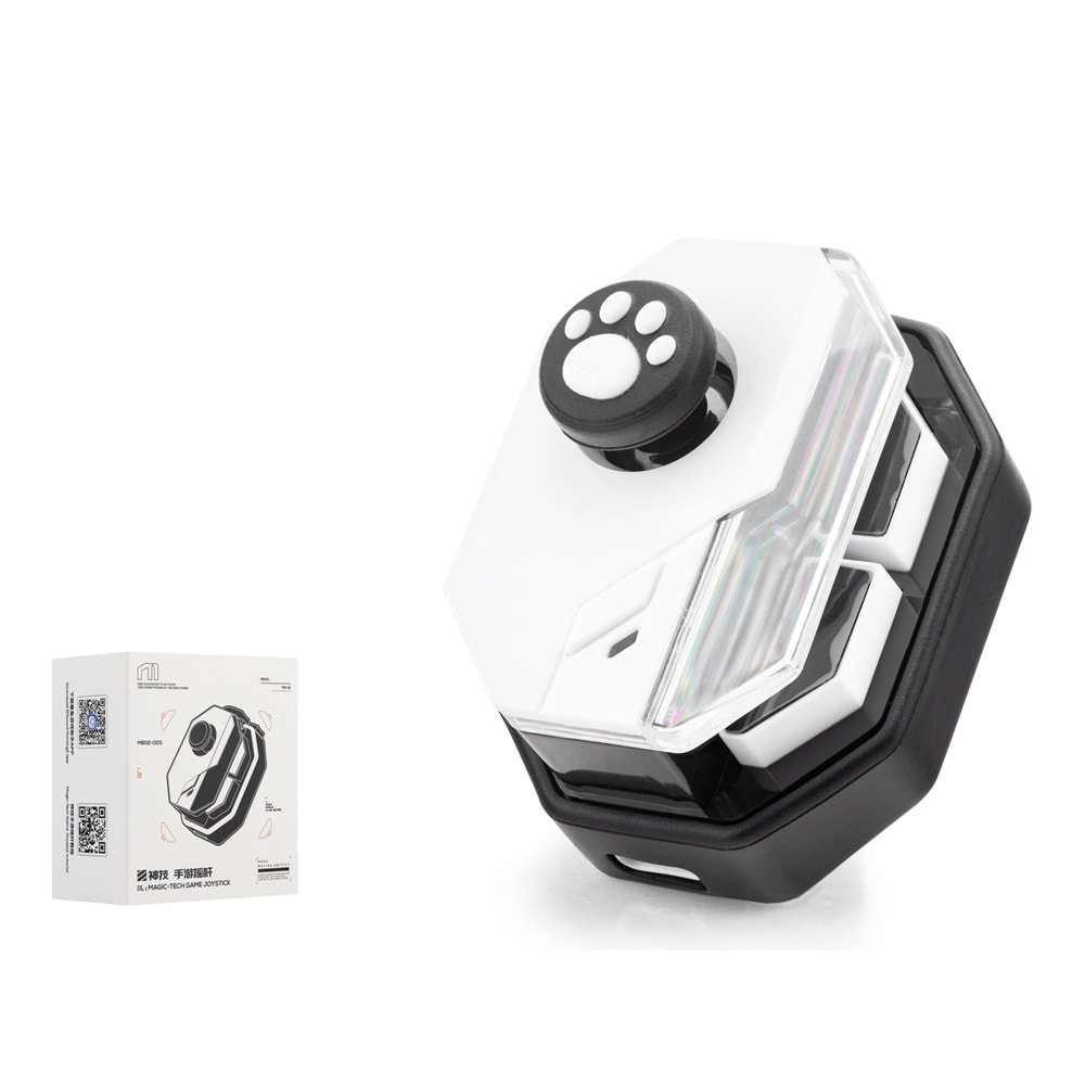 HADRON MB02 Mobil Oyun Joysticki Makro Kombo Bluetooth 5.0 150 mAh Beyaz Siyah