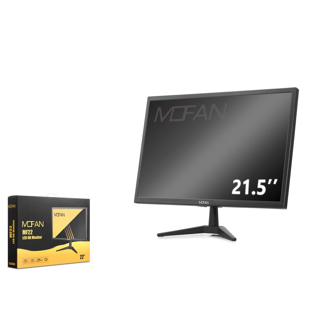 MOFAN MF 21.5 İnç LED HD Monitör Hoparlörlü HDMI + VGA 75Hz 1680x1050 - Siyah