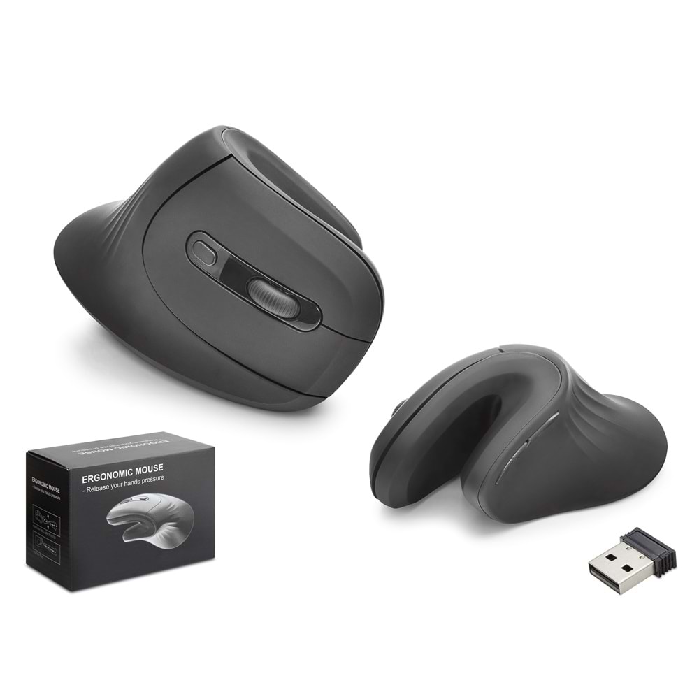 NODAR ND1213 Dual Mode Ergonomik Dikey Gaming Mouse 3200 DPI 6 Tuş RGB - Siyah