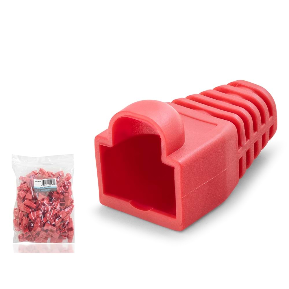 NODAR ND2430 RJ45 Konnektör Papuç 100’lü Paket - Kırmızı