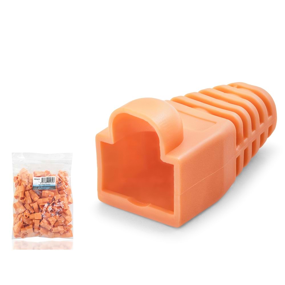 NODAR ND2432 RJ45 Konnektör Papuç 100’lü Paket - Turuncu