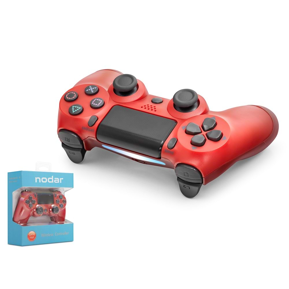 NODAR ND400B PS4 Uyumlu Kablosuz GamePad Oyun Kolu - Kırmızı