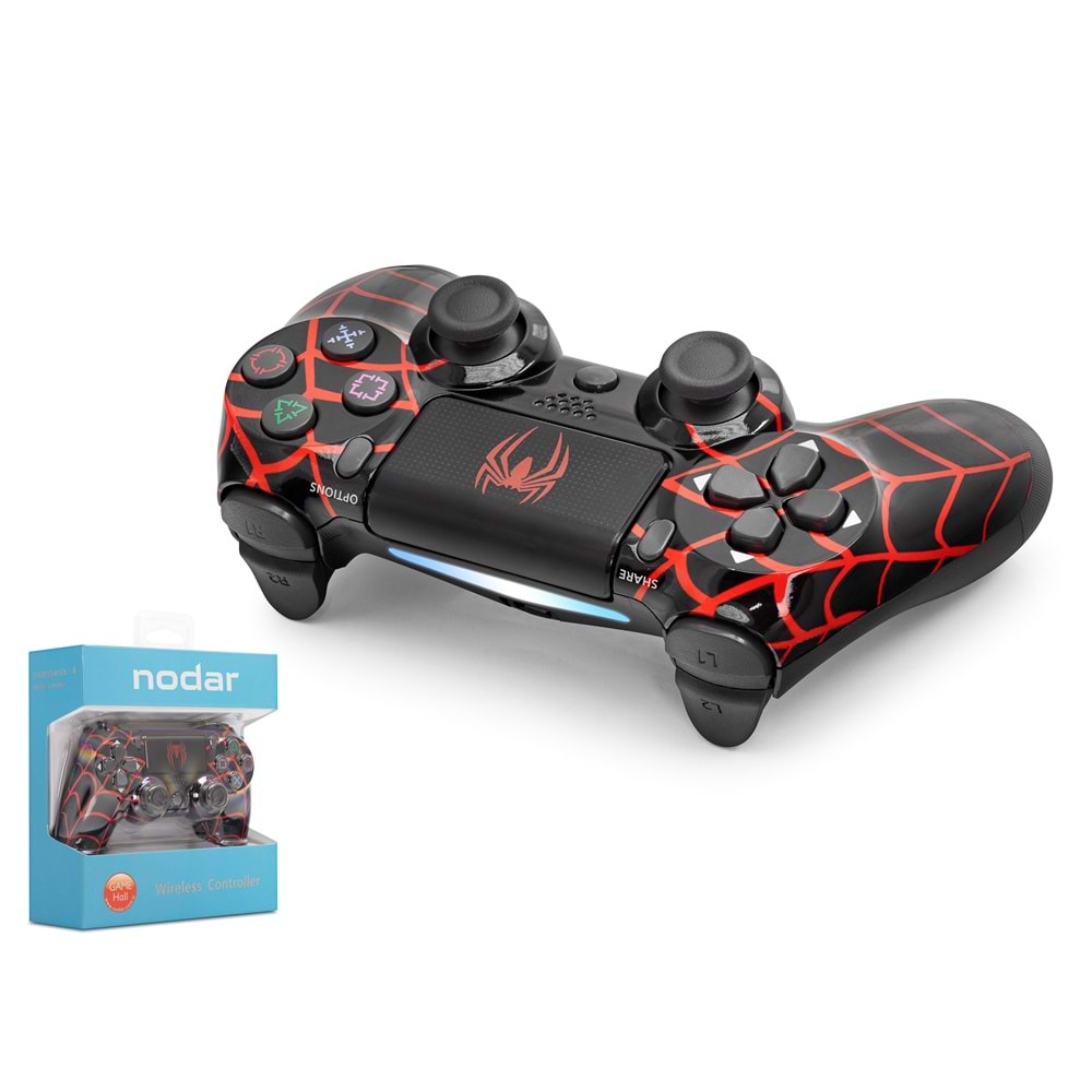 NODAR ND400U PS4 Uyumlu Kablosuz GamePad Oyun Kolu - Kırmızı Siyah
