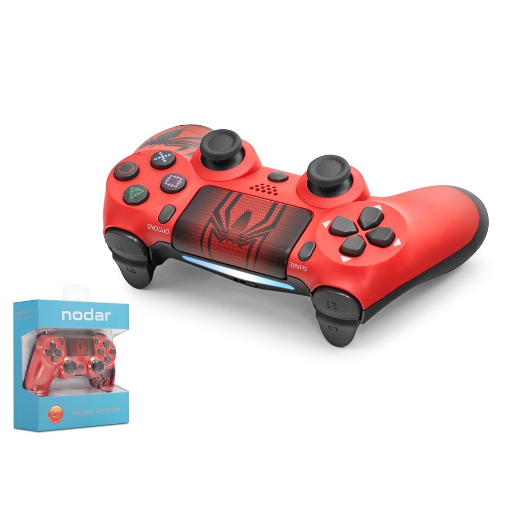 NODAR ND400Y PS4 Uyumlu Kablosuz GamePad Oyun Kolu - Kırmızı