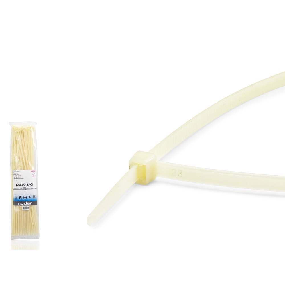 NODAR ND4811B Kablo Bağı 4.8 x 450 mm 100'lü Paket - Sarı