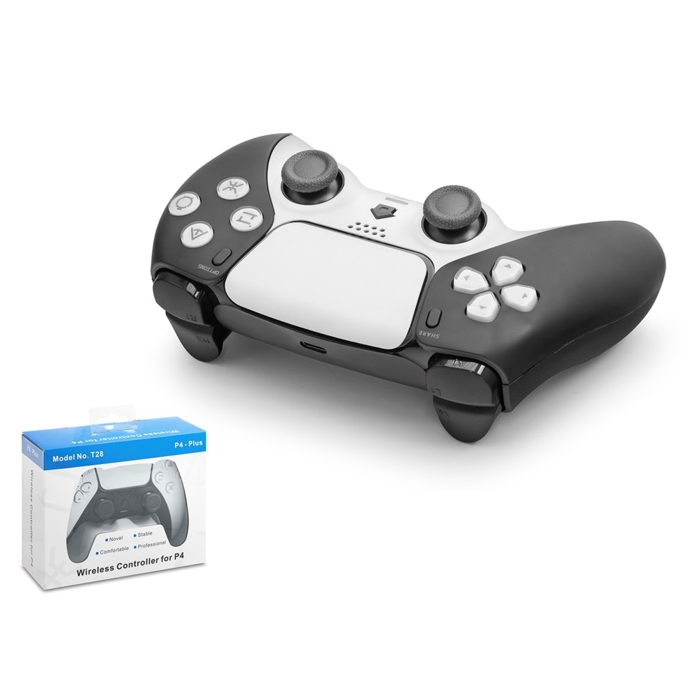 NODAR ND500E Bluetooth GamePad Oyun Kolu PS4 Uyumlu DoubleShock 4 Siyah Beyaz