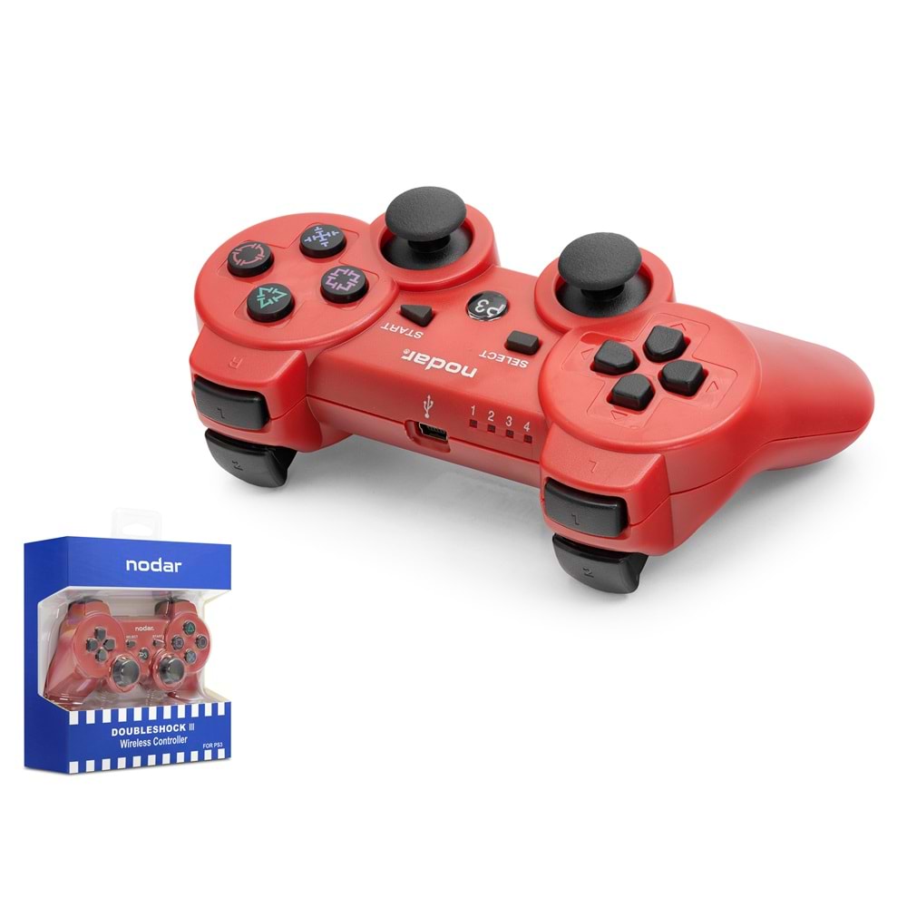 NODAR ND600B PS3 Uyumlu Kablosuz GamePad Oyun Kolu - Kırmızı