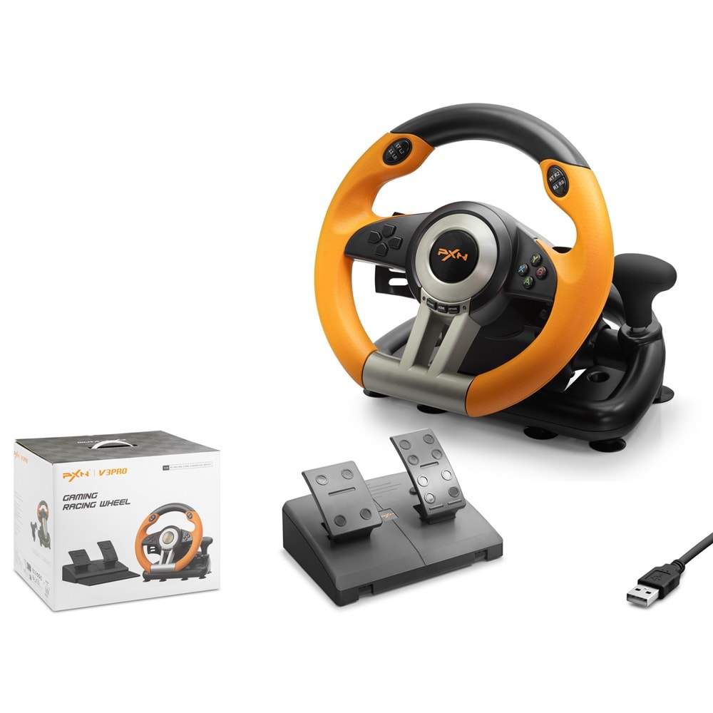NODAR ND701 PXN V3 PRO Direksiyon Seti 270° PS4 PS3 PC Xbox Switch - Turuncu