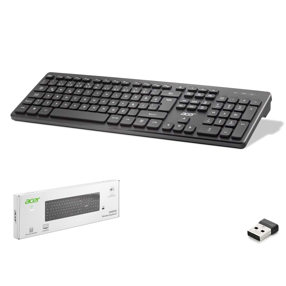 ACER OAK920WS Kablosuz Klavye Smart TV Uyumlu 2.4 GHz Siyah