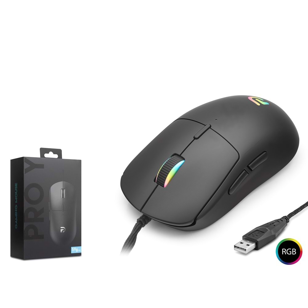 NODAR PRO Y G100B Gaming Mouse 3200 DPI 6 Tuş RGB - Siyah