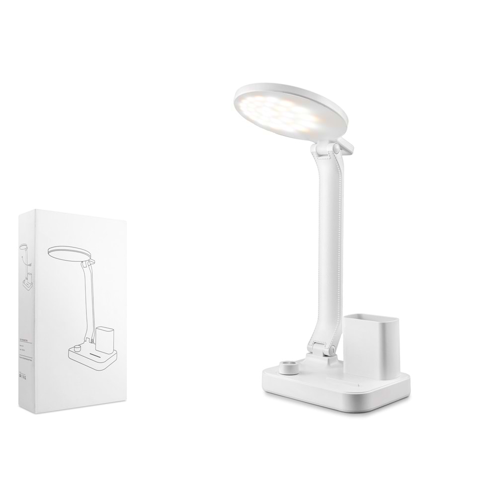 ELBA Q22-2 USB Şarjlı Masa Lambası - Beyaz