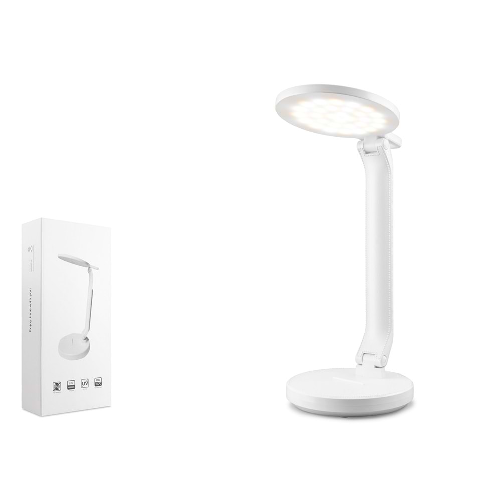 ELBA Q9-2 USB Şarjlı Masa Lambası - Beyaz