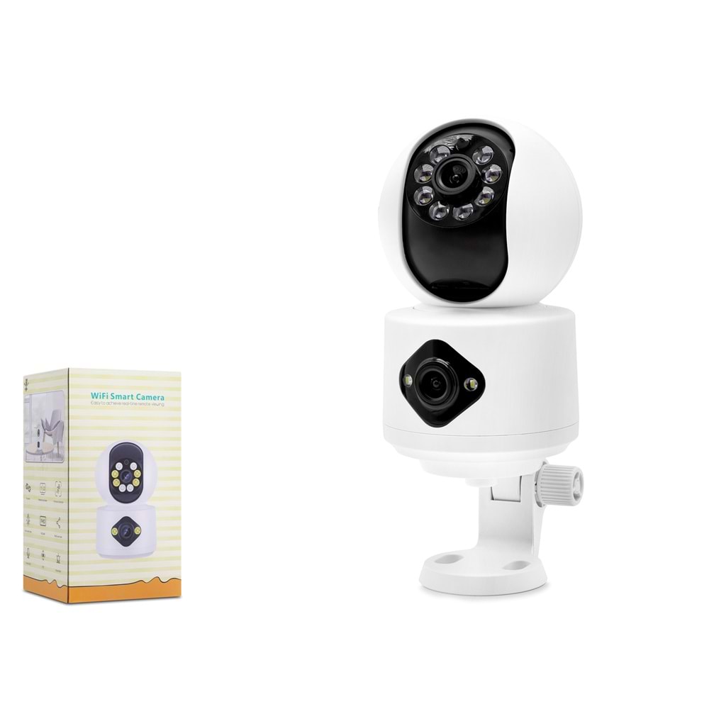 VENAS RX-5700AI Wi-Fi IP Bebek Kamerası 2 x 3MP iCSee Beyaz