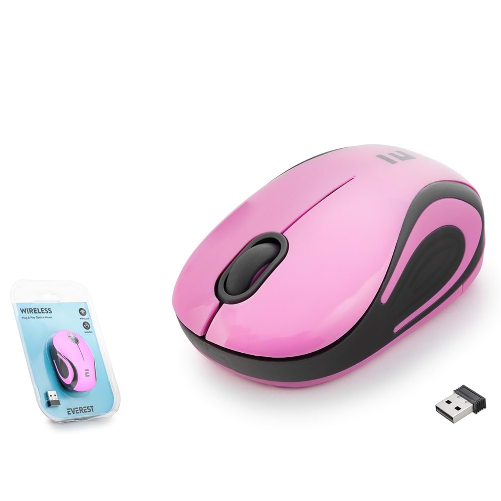 EVEREST SMW555-P Kablosuz Mini Mouse 2.4 GHz Pembe