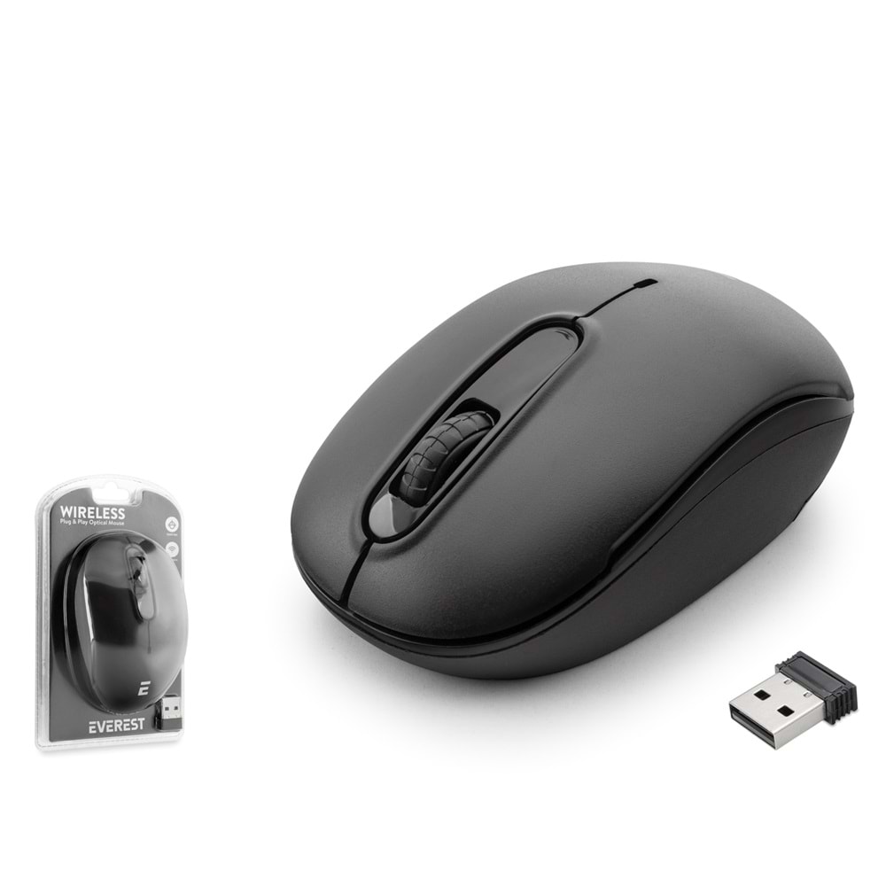 EVEREST SMW666 Kablosuz Mouse 2.4 GHz 1500 DPI Siyah