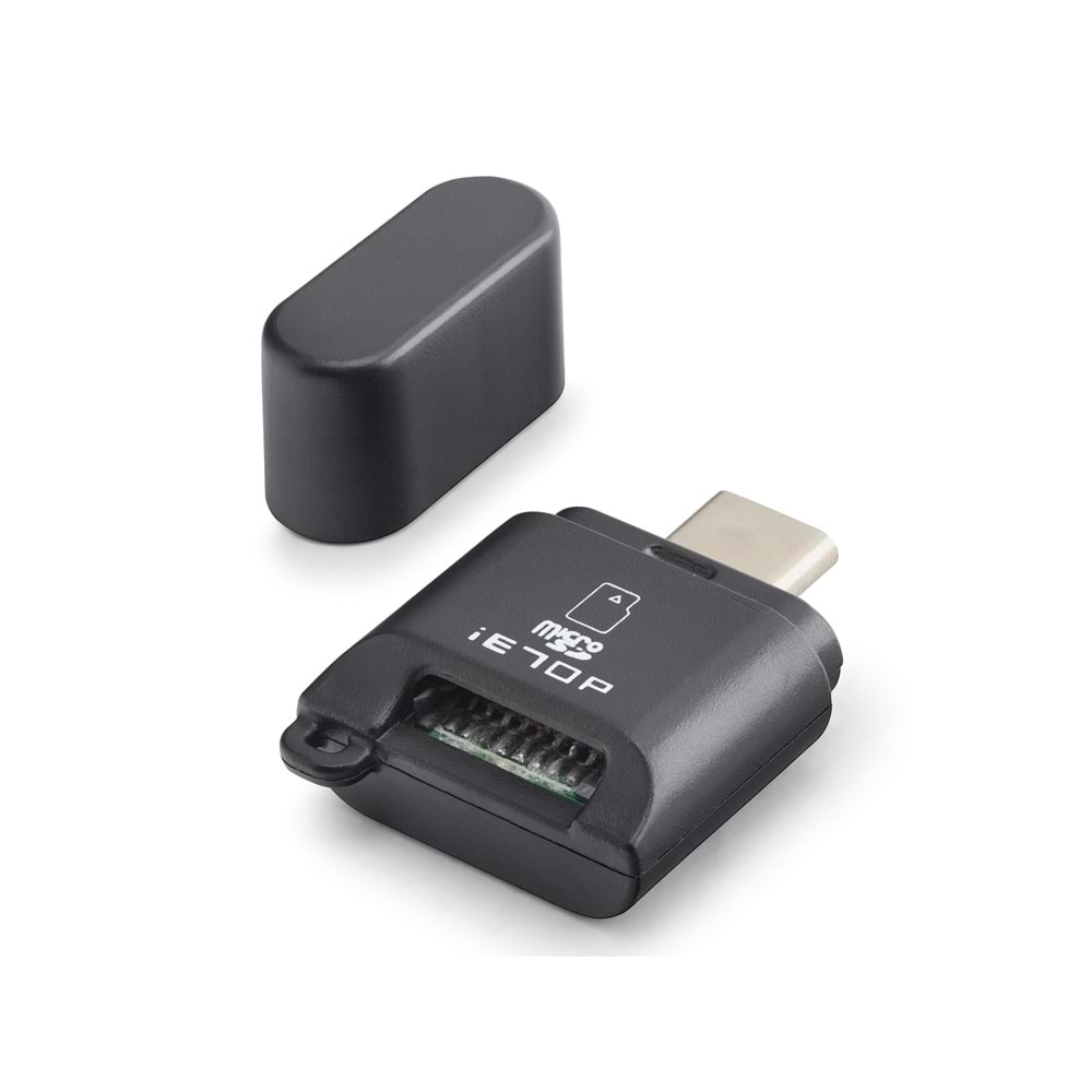 iETOP TC302 Type-C 3.2 Gen1 Kart Okuyucu MicroSD 5 Gbps Siyah