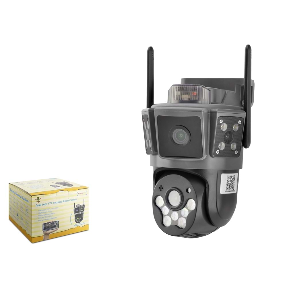 X5-TECH VN-99 Wi-Fi Speed Dome IP Güvenlik Kamerası 2 x 3MP 4 mm O-KAM PTZ Siyah