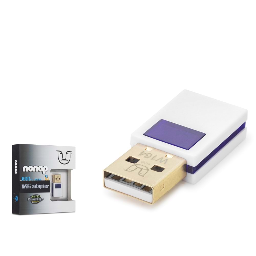 NONAP W164 USB WiFi Adaptör 600 Mbps AC Dual Band DVR Uyumlu - Beyaz