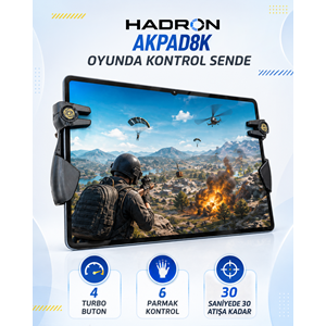 HADRON AKPAD8K Altı Parmak Tablet Oyun Kontrol Aparatı 4 Turbo Butonlu Siyah