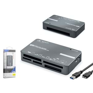 iETOP C308 USB 3.2 Gen1 All in One Kart Okuyucu CF SD MicroSD MS XD 5 Gbps Siyah