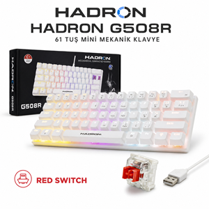 HADRON G508R Mekanik Gaming Mini Klavye Red Switch RGB 61 Tuş Beyaz