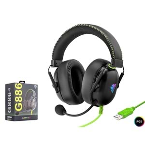 MOFAN G886 Gaming Kulaklık USB RGB 7.1 - Siyah Yeşil