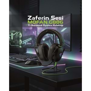 MOFAN G886 Gaming Kulaklık USB RGB 7.1 - Siyah Yeşil