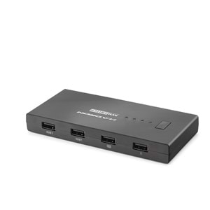 HADRON HDX1425 HDMI KVM Switch 2 USB Hub 2 Console Harici Butonlu KVM Kablo Setli 4 HDMI Port Siyah