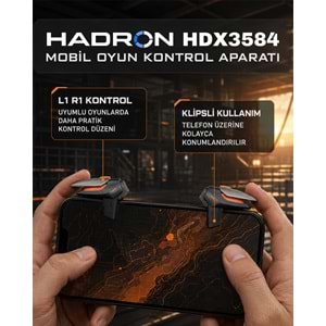 HADRON HDX3584 Mobil Oyun Kontrol Aparatı 2 Butonlu Siyah Turuncu