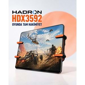 HADRON HDX3592 Tablet Oyun Kontrol Aparatı 4 Turbo Butonlu Şarjlı Siyah Turuncu