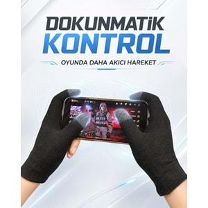 HADRON HDX3598 Yarım El Mobil Oyun Eldiveni PUBG CoD Free Fire Dokunmatik Siyah