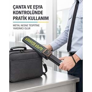 HADRON HDX6528 Super Scanner El Tipi Güvenlik Metal Dedektörü Siyah