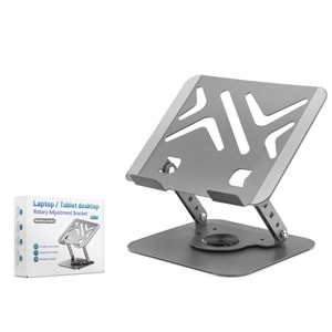 HADRON HDX8017 Laptop + Tablet Standı Karbon Çelik Silikon Kaymaz - Gri