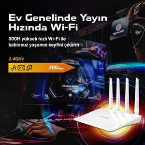 PIX-LINK LV-WR21Q WiFi Repeater / Router / AP 300 Mbps - Beyaz