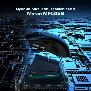 MOFAN MF1215B Dual Mode Gaming Mouse RGB Manyetik Şarj Standlı Bluetooth 2.4GHz - Siyah